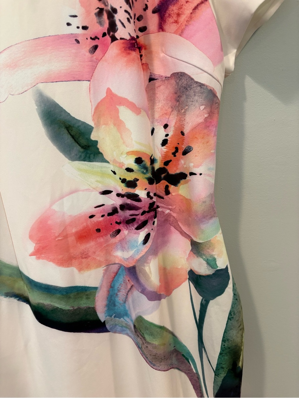 Club L Hessie White Lily Print High-Neck Maxi Dress Sz 10 New - Picture 6 of 9